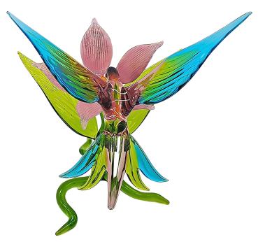 Blüte mit Kolibri, stehend / Blüte rosa